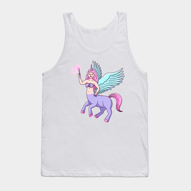 Centaur Pegasus Unicorn Witch Girl Tank Top by sombrasblancas